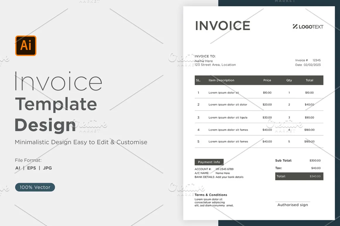 Corporate Invoice Design Template