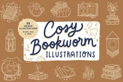 Cosy Bookworm - Vector illustrations
