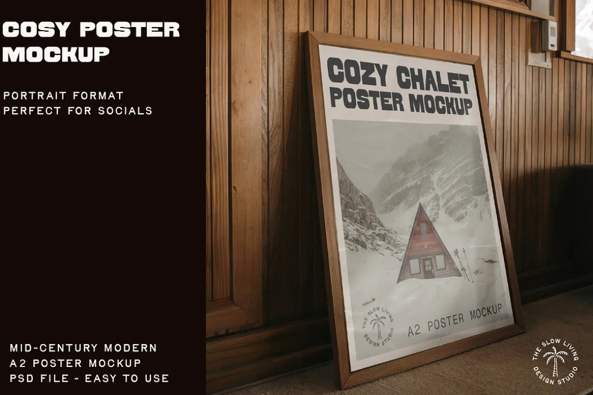 Cosy mid-century style Poster Mockup