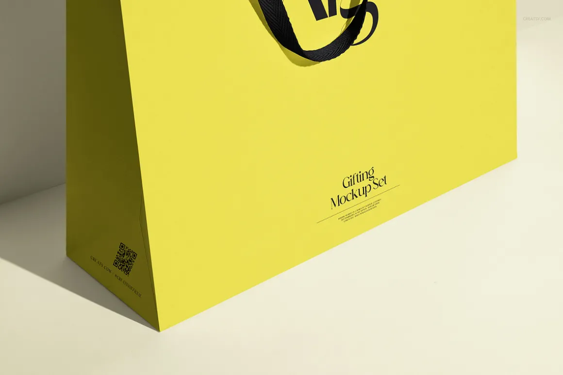 Cotton Handle Paper Gift Bag Mockup