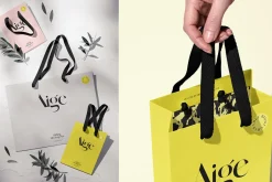 Cotton Handle Paper Gift Bag Mockup