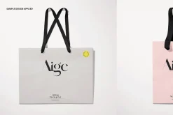 Cotton Handle Paper Gift Bag Mockup