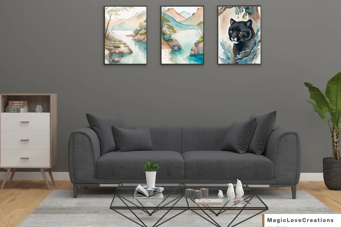 Cougar Landscape Printable Wall Art