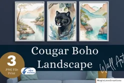 Cougar Landscape Printable Wall Art