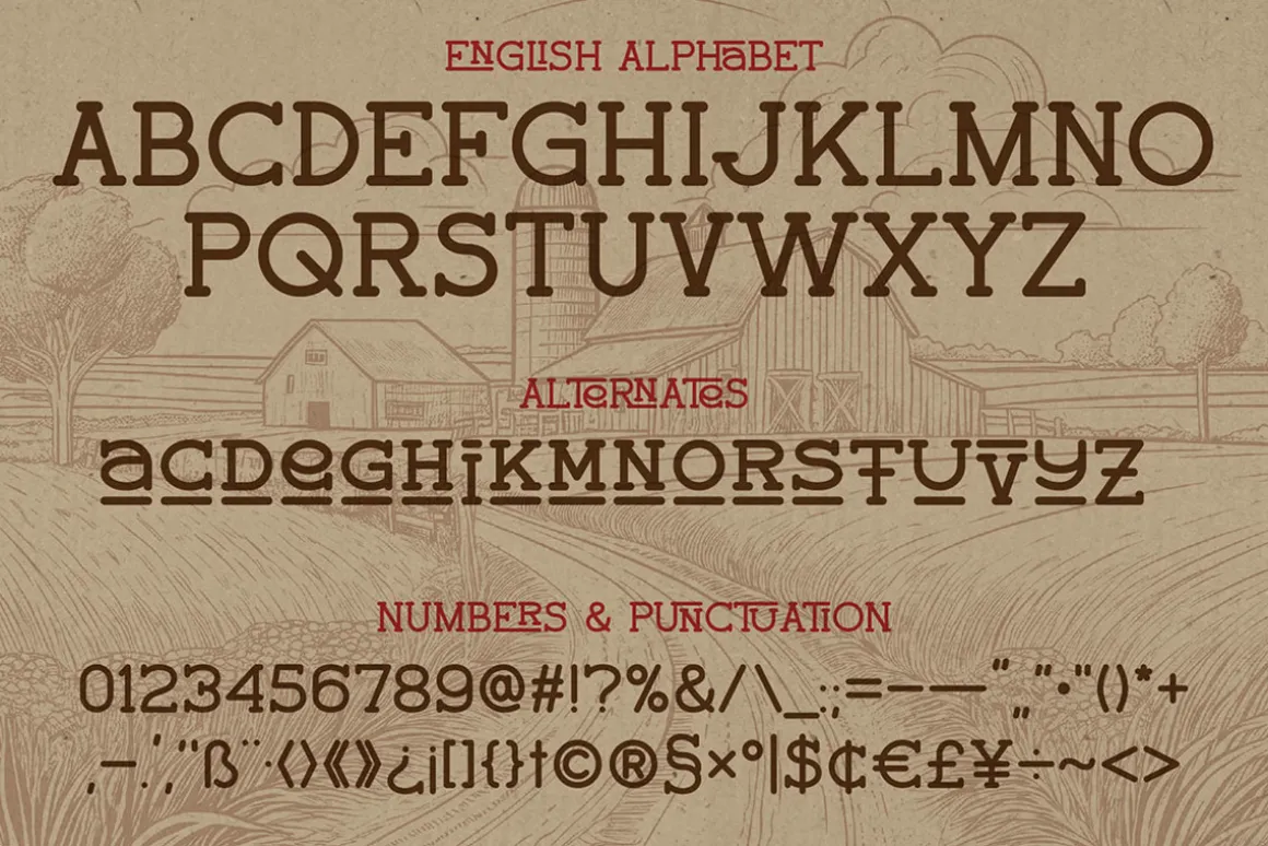 Country Road Vintage Label Font