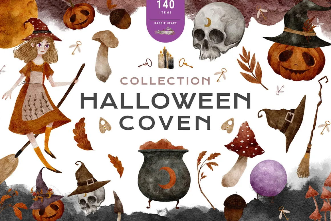 Coven Halloween Clipart Collection