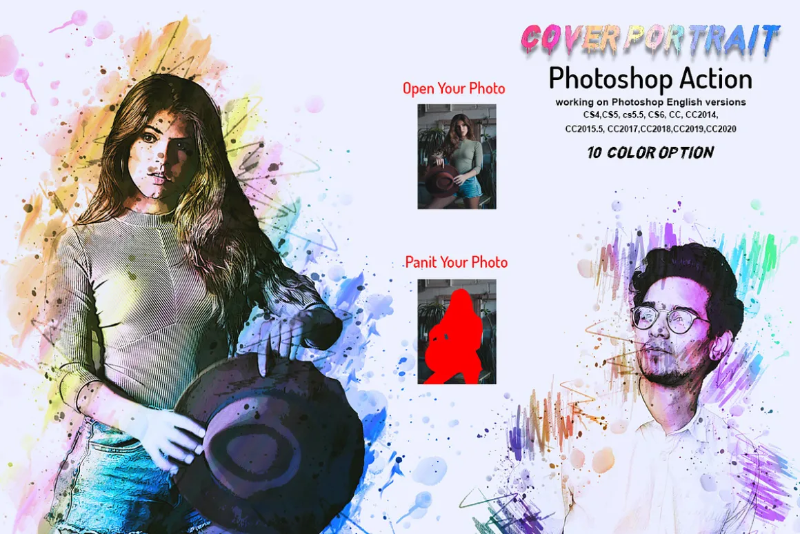 Cover Portrait Photoshop Action