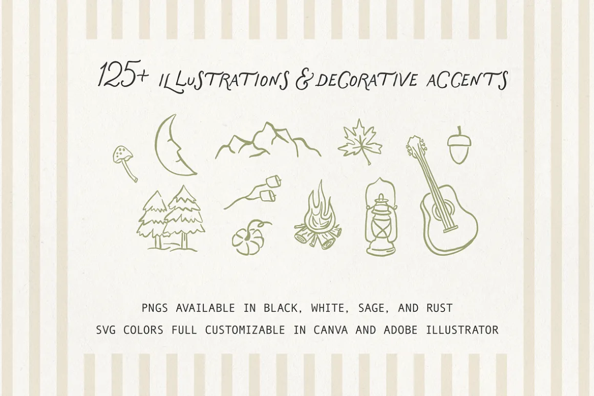 Cozy Autumn Hand Drawn SVG Elements