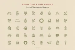 COZY CHRISTMAS line art clipart