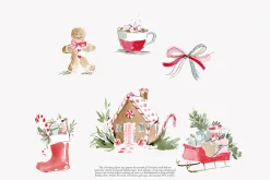 cozy christmas watercolor clipart