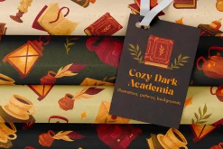 Cozy Dark Academia Clipart - Autumn