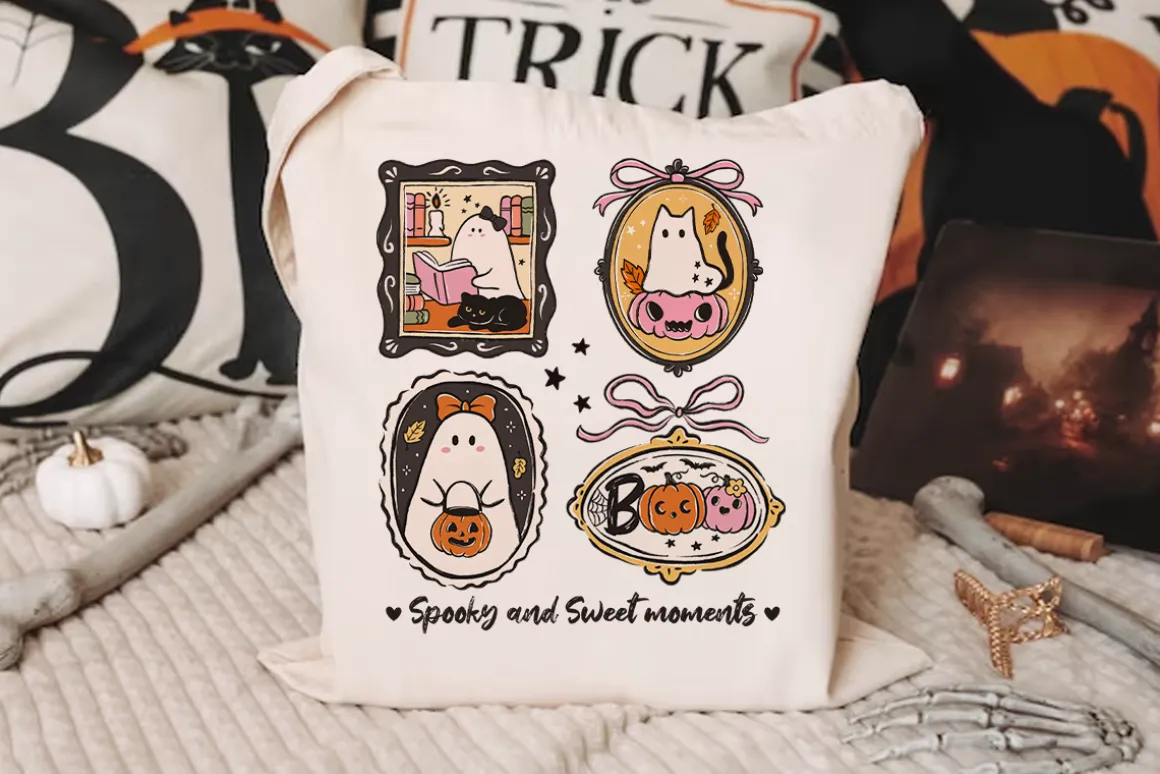 Cozy Halloween Frames PNG Clipart