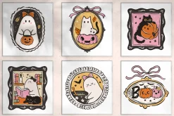 Cozy Halloween Frames PNG Clipart