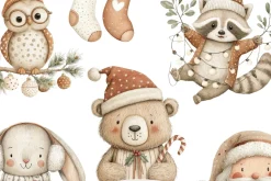 Cozy White Christmas Clipart Set