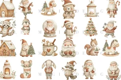 Cozy White Christmas Clipart Set