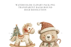 Cozy White Christmas Clipart Set