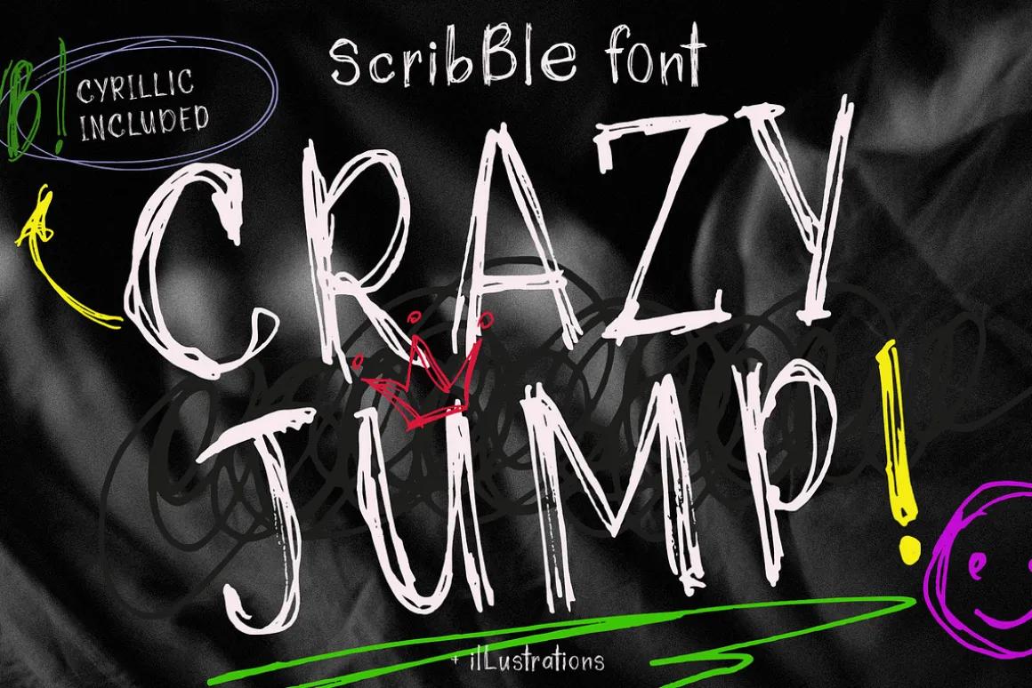 Crazy Jump scribble font handwritten