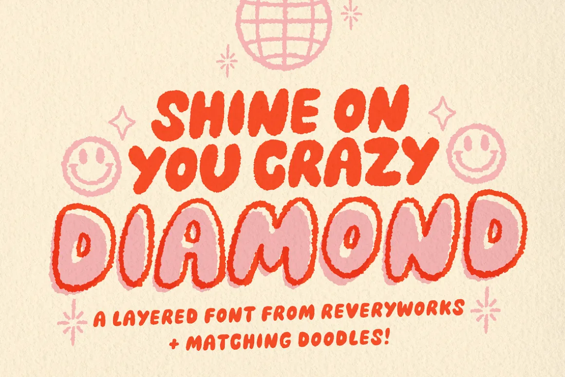 Crazy Diamond Fonts + Doodles