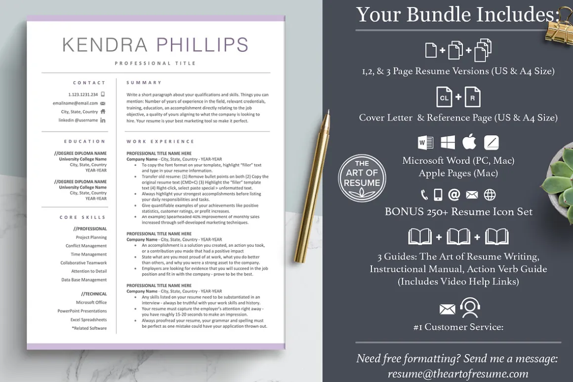 Creative Resume Template Word CV