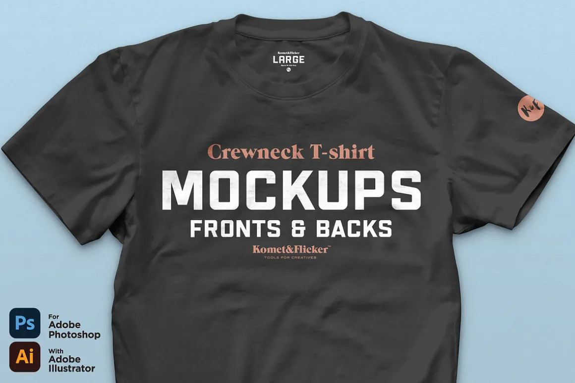 Crewneck T-Shirt Mockups