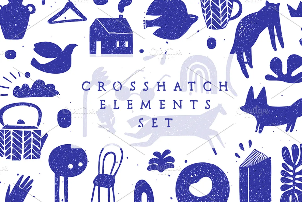 Crosshatch Elements Set