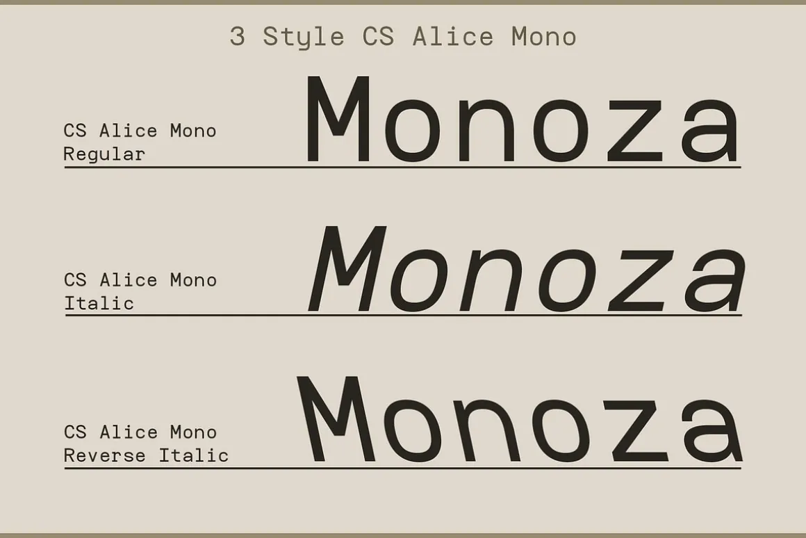 CS Alice Mono – Monospaced Font