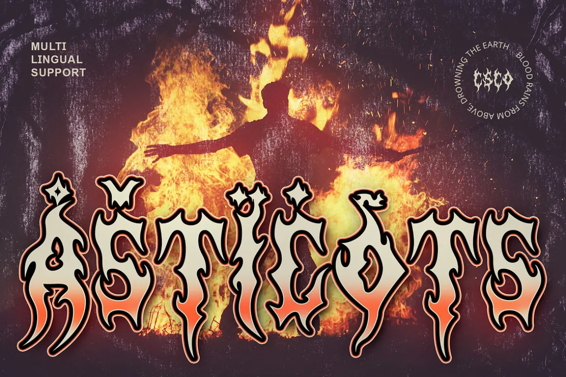 CS Wildfire – Black Metal Font