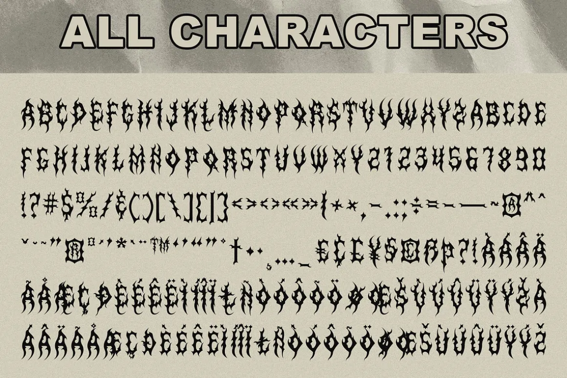 CS Wildfire – Black Metal Font