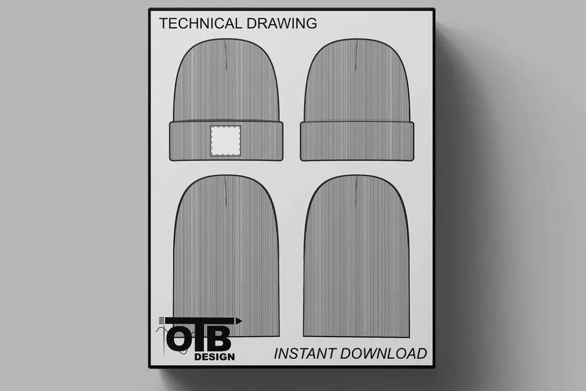 CUFF BEANIE HAT VECTOR MOCKUP