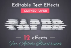 12 Curved Paper Vector Text Effects
