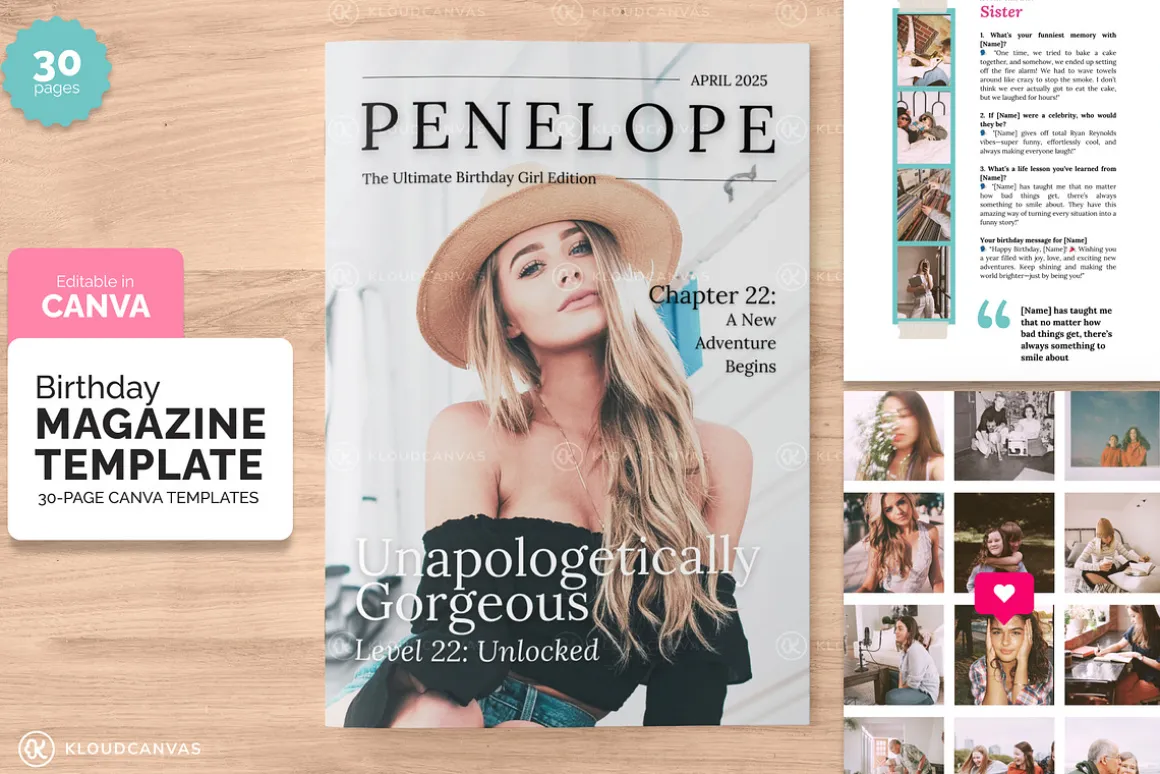 Custom Birthday Magazine Template