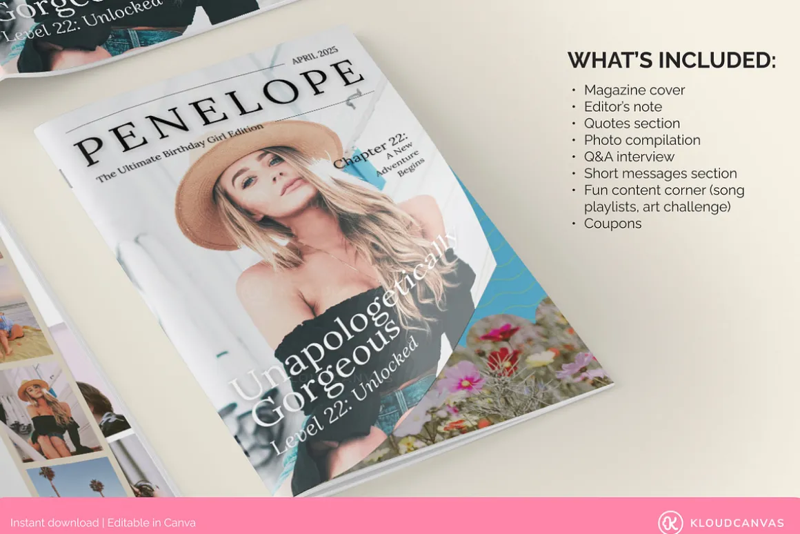 Custom Birthday Magazine Template