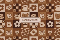 Cute cafe bear pattern