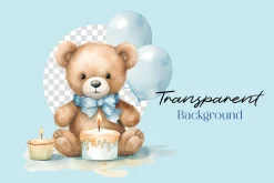 Cute Teddy Bear Baby Shower Clipart