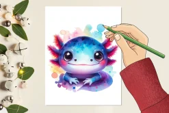 Cute Cartoon Axolotl Sublimation PNG