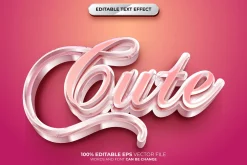 Cute 3D Editable Text Effect Style