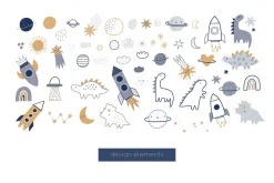 Cute Dinosaur Space Explorer