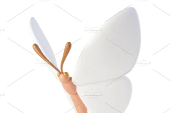 Cute 3D white Butterflies icons