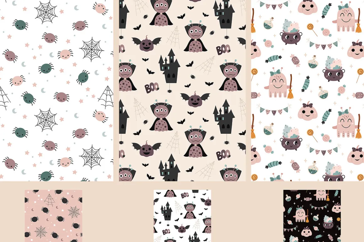Cute Halloween clipart & patterns