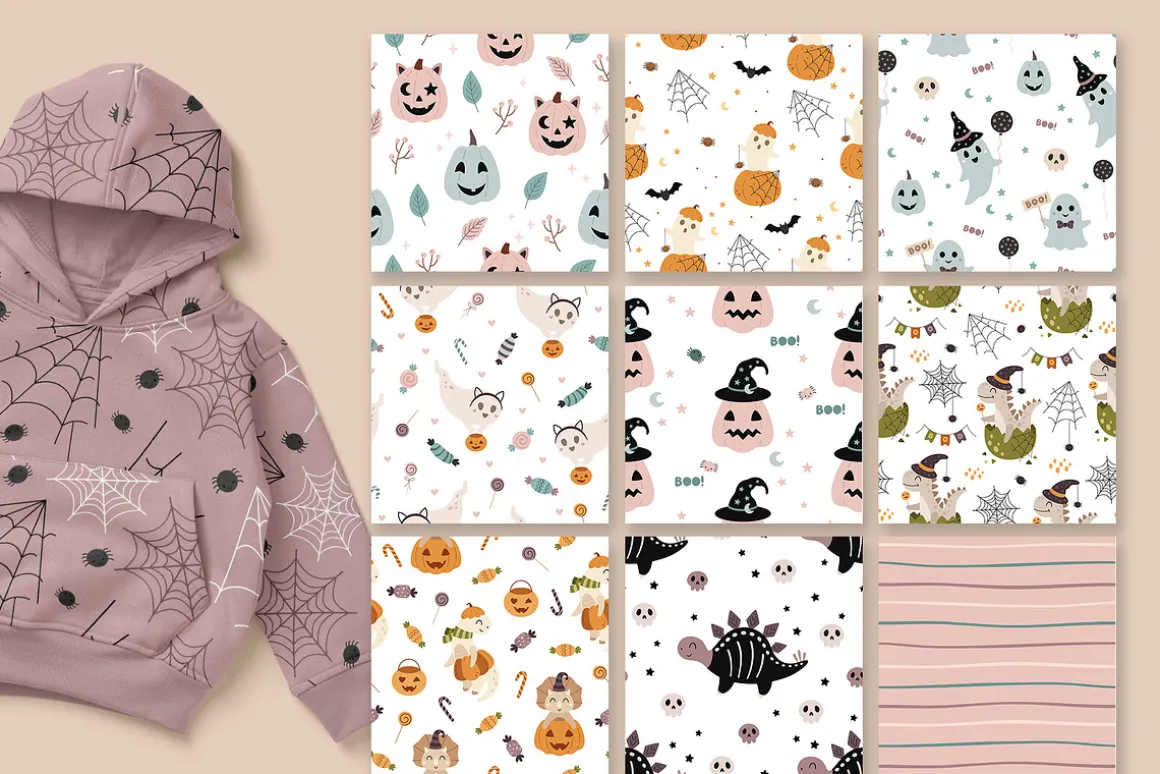 Cute Halloween clipart & patterns