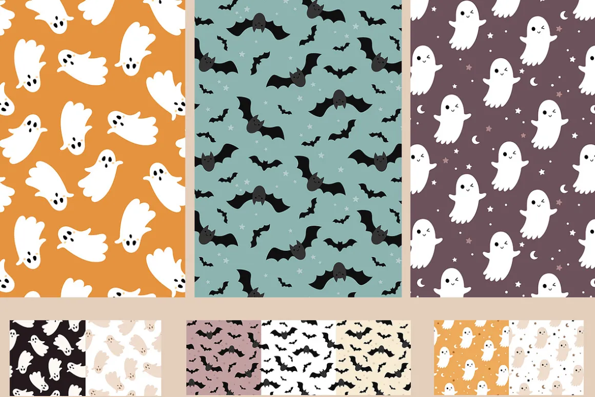 Cute Halloween clipart & patterns