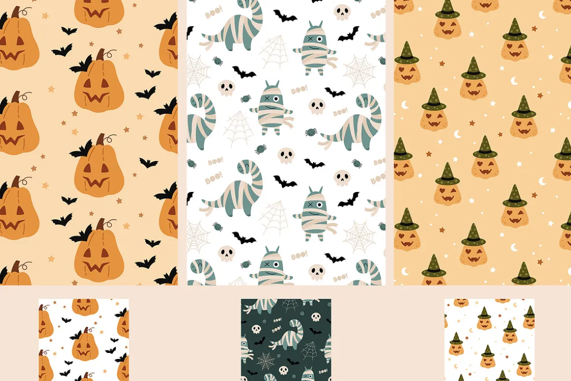 Cute Halloween clipart & patterns