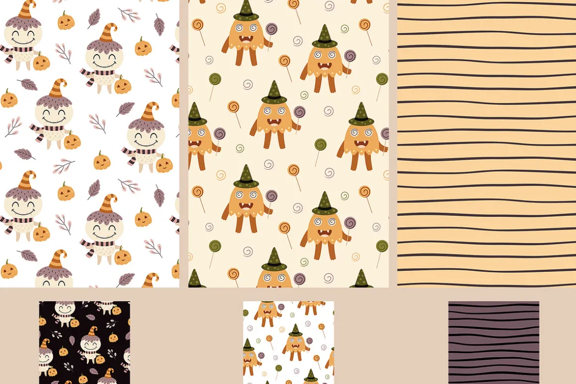 Cute Halloween clipart & patterns