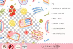 Cute Sardines Seamless Pattern