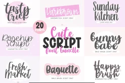 CUTE SCRIPT FONT BUNDLE V.1