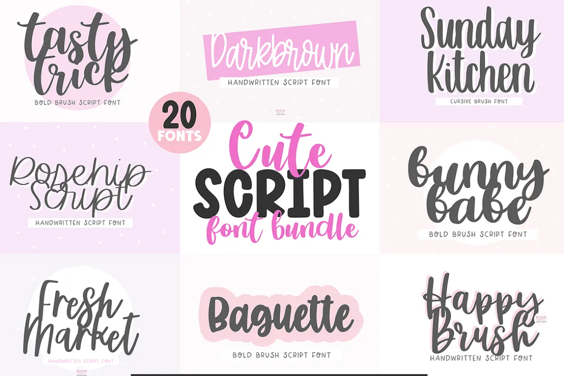 CUTE SCRIPT FONT BUNDLE V.1