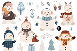 Cute snowman clipart