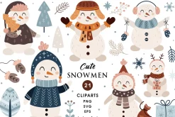 Cute snowman clipart