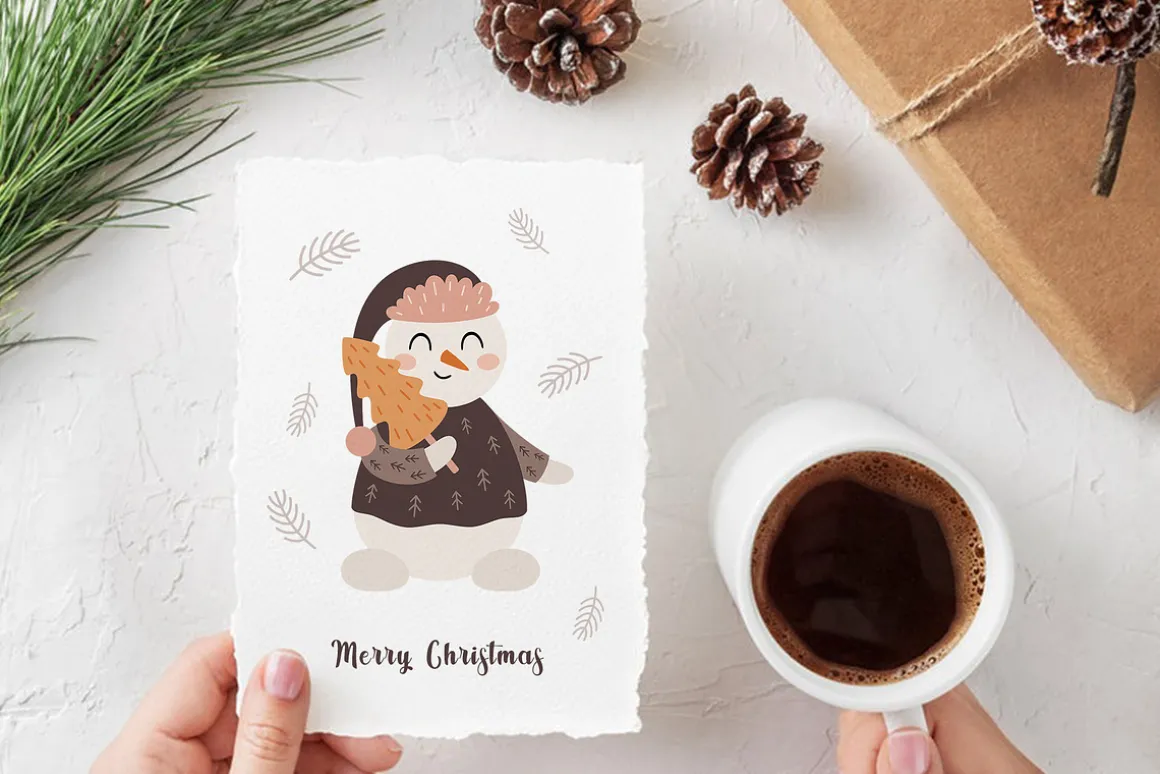 Cute snowman clipart