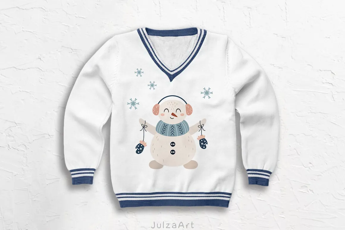 Cute snowman clipart